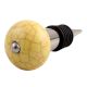 Yellow Pink Crackle Ceramic Wine Stopper